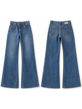 Vintage 70s American Heritage Bell Bottom Jeans High Rise Flare Denim